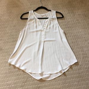 EUC Lush sz med split neck blouse ivory